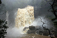 Raging waterfall after storm