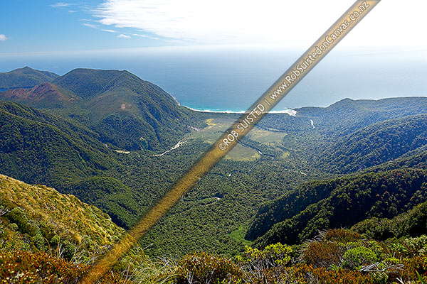 Photo of Transit River Valley and beach in Fiordland National Park, Fiordland National Park, Southland, Southland Region, New Zealand (NZ)