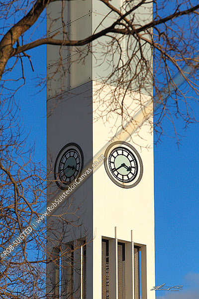 Photo of Hopwood Clock Tower in The Square, Palmerston North, Palmerston North, Manawatu-Wanganui Region, New Zealand (NZ)