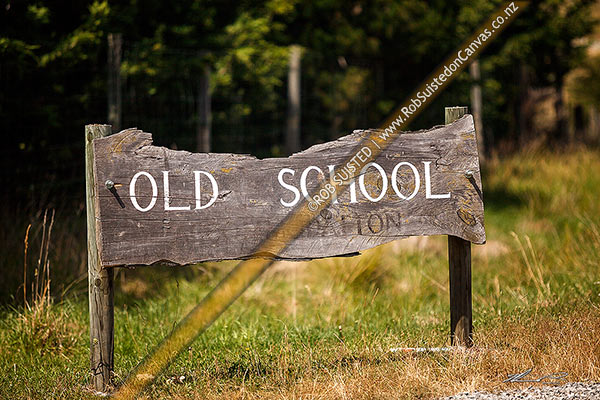 Photo of Old School sign. Old Skool,, New Zealand (NZ)