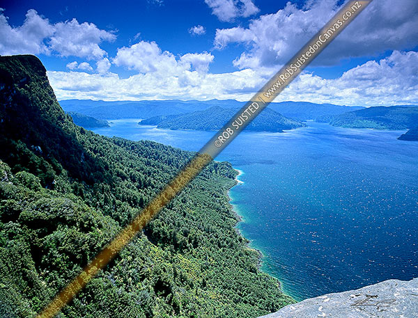 Photo of Lake Waikaremoana from Panekiri Bluff (1100m) - Lake Waikaremoana tramp. Te Urewera National Park, Te Urewera National Park, Wairoa, Hawke's Bay Region, New Zealand (NZ)